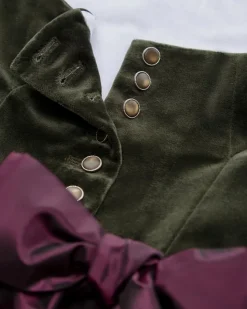 Biana Midi-Samtdirndl mit Sylvia Seidenschürze