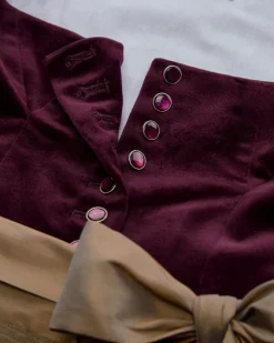 Biana Midi-Samtdirndl mit Sylvia Seidenschürze