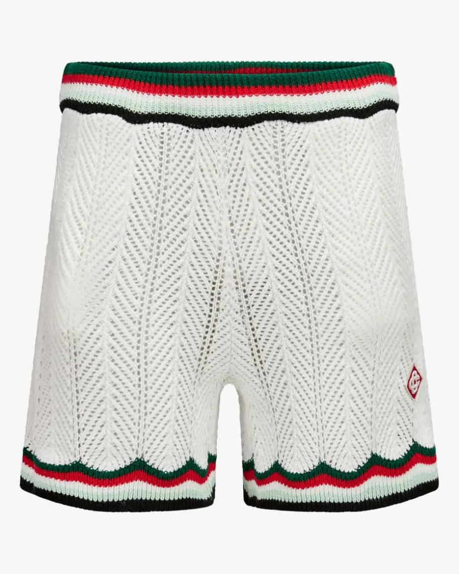 Chevron Faux Crochet Shorts