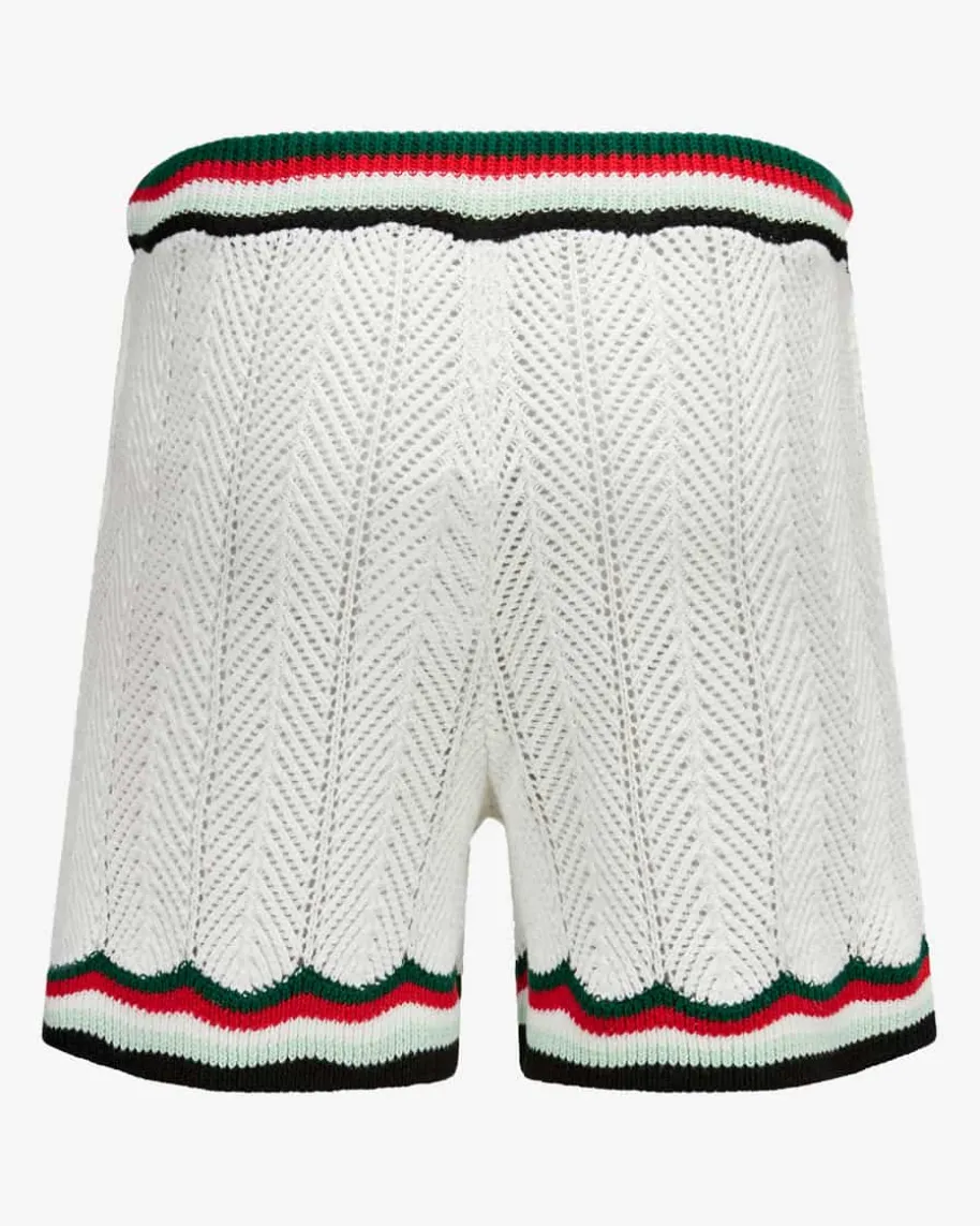 Chevron Faux Crochet Shorts