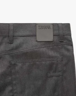 City Hose Slim Fit aus Wolle