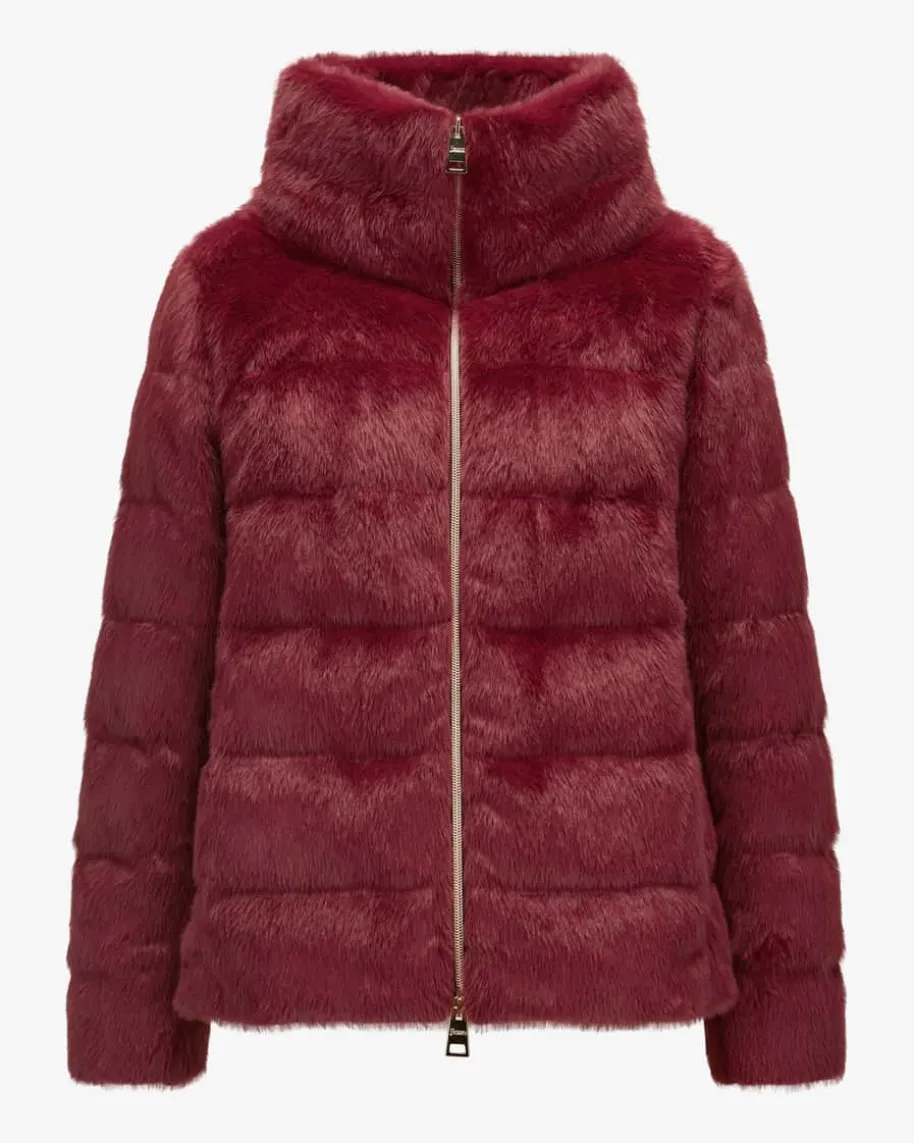 Daunen-Kunstfelljacke