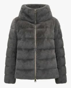 Daunen-Kunstfelljacke