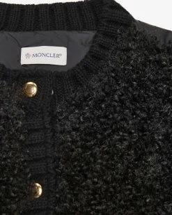 Daunen-Strickjacke aus Schurwolle