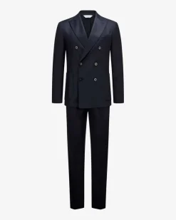 Doppelreiher-Anzug aus Schurwolle und Seide