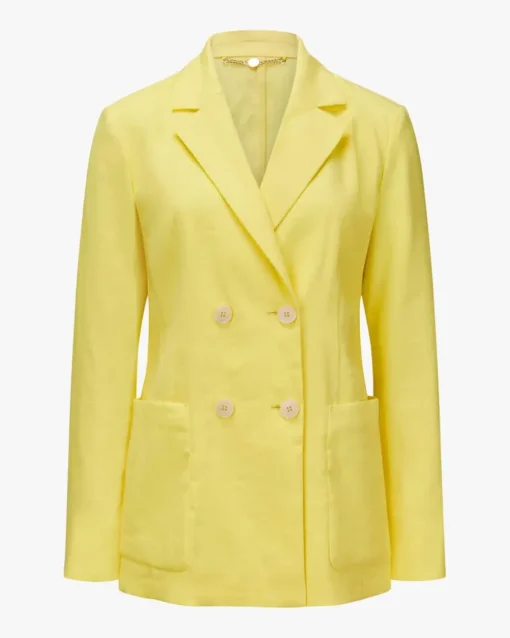 Doppelreiher-Blazer aus Leinen-Mix
