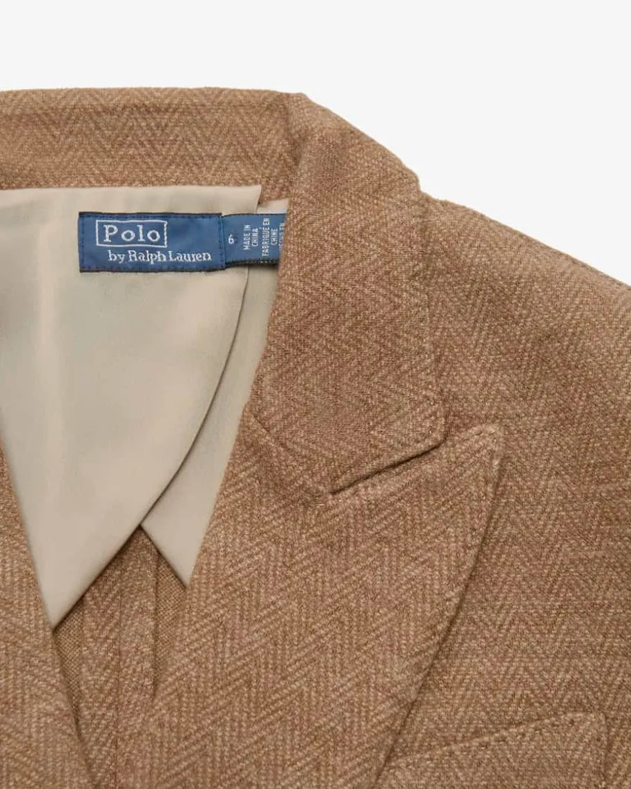 Doppelreiher-Blazer aus Wolle und Baumwolle