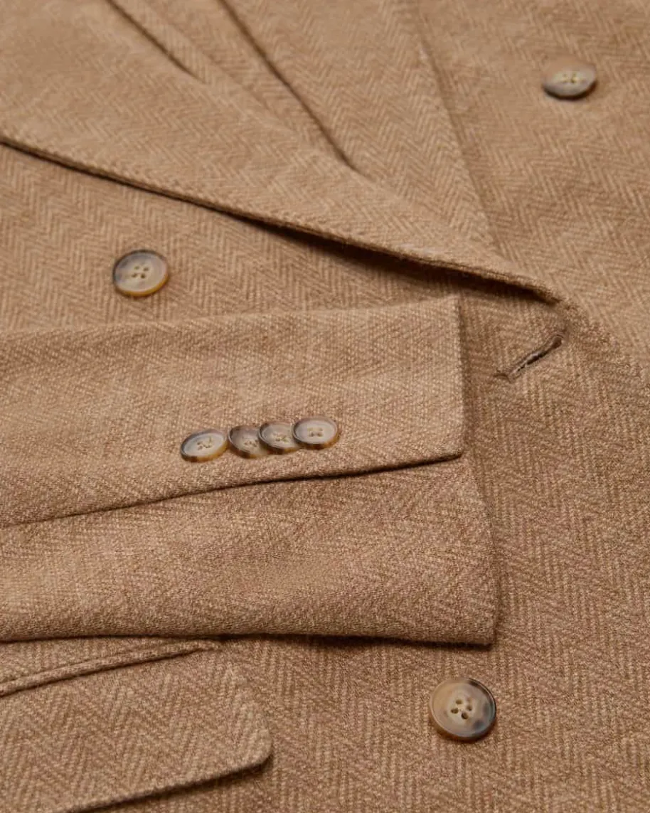 Doppelreiher-Blazer aus Wolle und Baumwolle