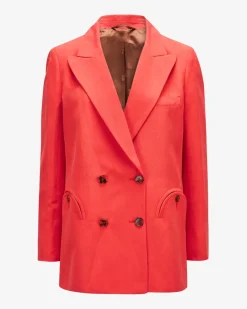 Flica Everynight Doppelreiher-Blazer aus Seide und Leinen