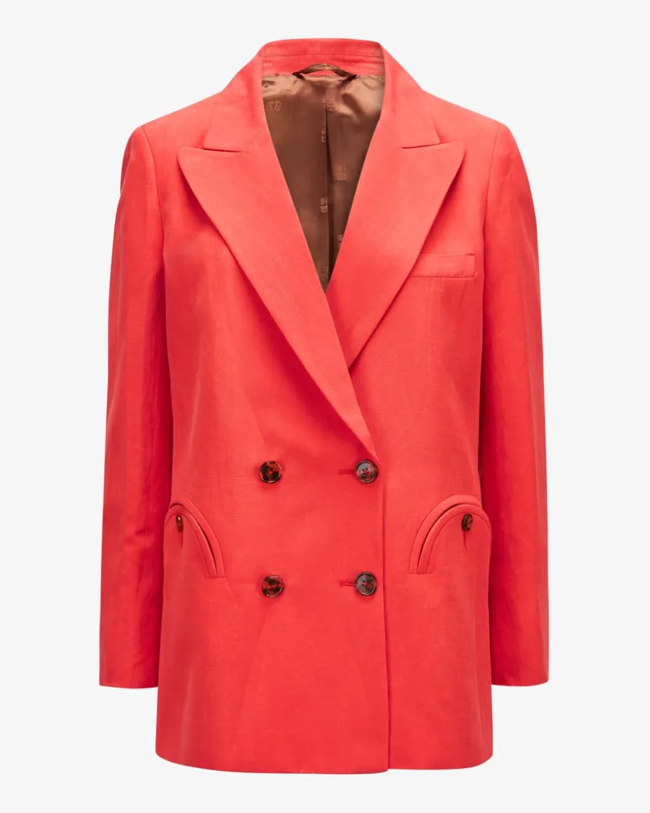 Flica Everynight Doppelreiher-Blazer aus Seide und Leinen