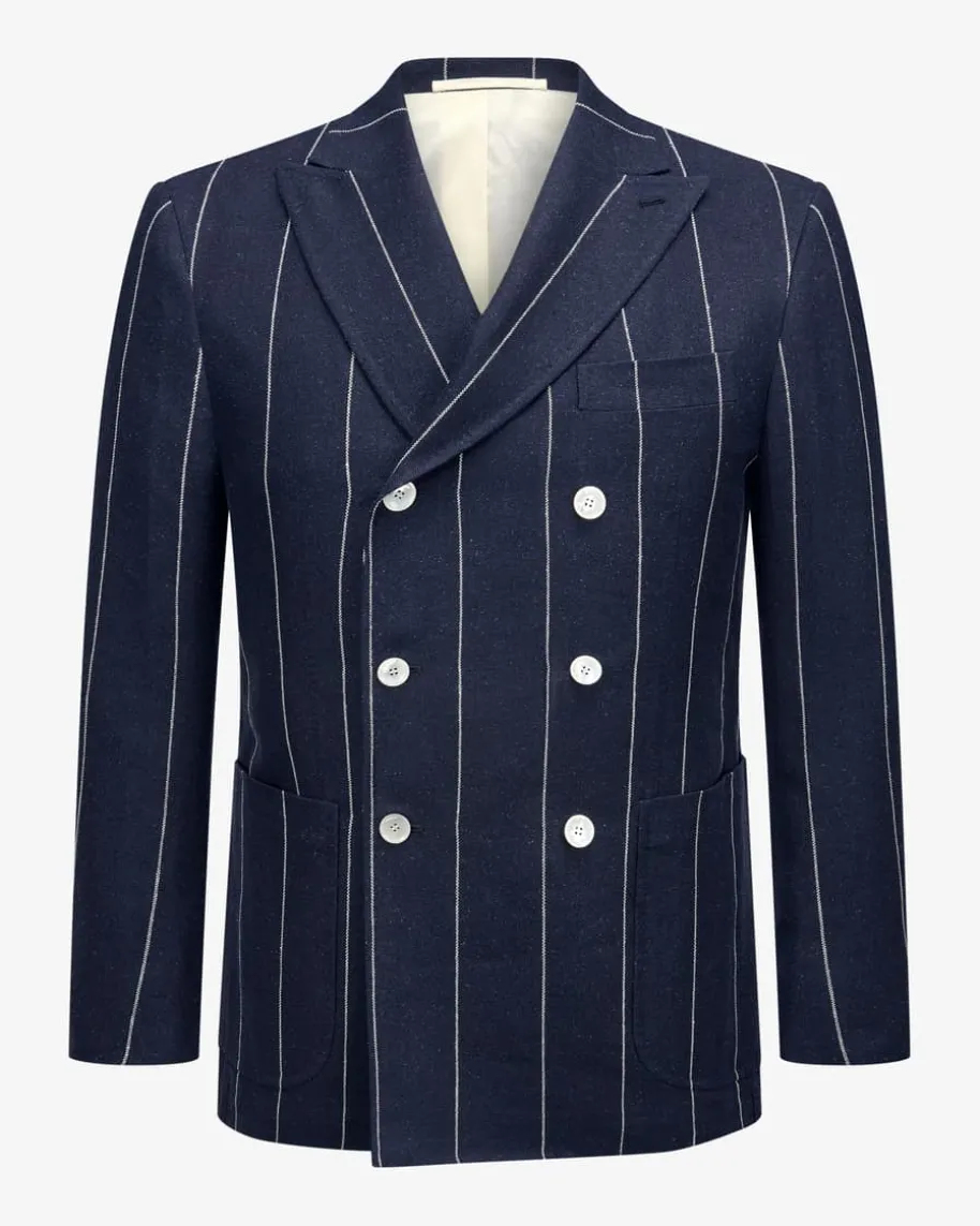 Guemilio Doppelreiher-Sakko aus Leinen-Mix