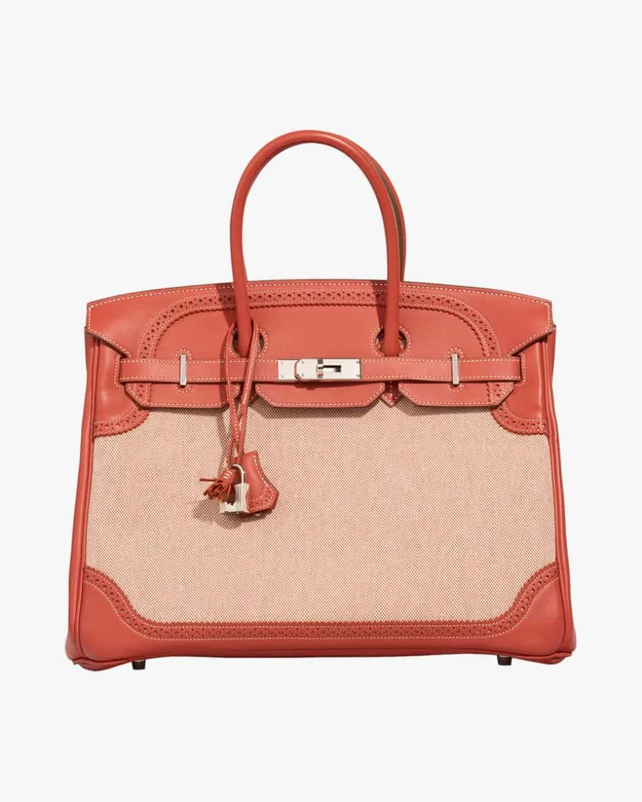 Hermès Vintage Birkin Ghillies 35 Palladium Tasche