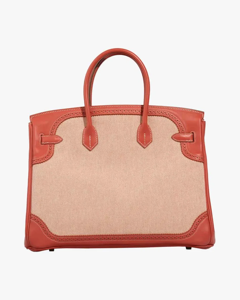 Hermès Vintage Birkin Ghillies 35 Palladium Tasche