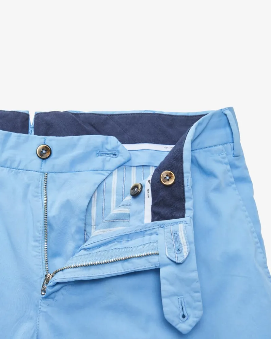 Hose Slim Fit aus Baumwoll-Seiden-Mix