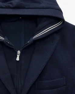 Hybrid-Stricksakko aus Baumwoll-Mix