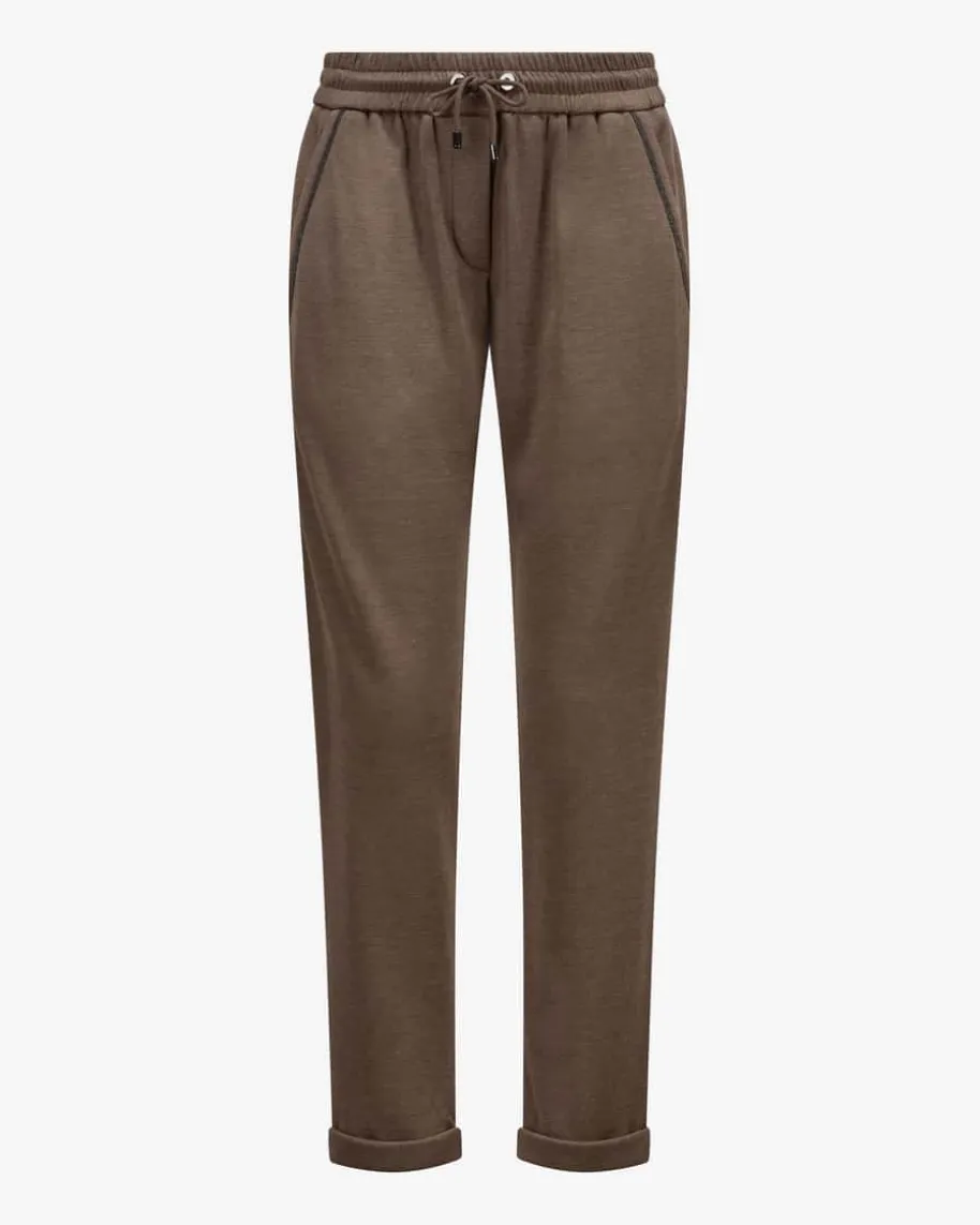 7/8-Joggpants aus Baumwolle und Seide