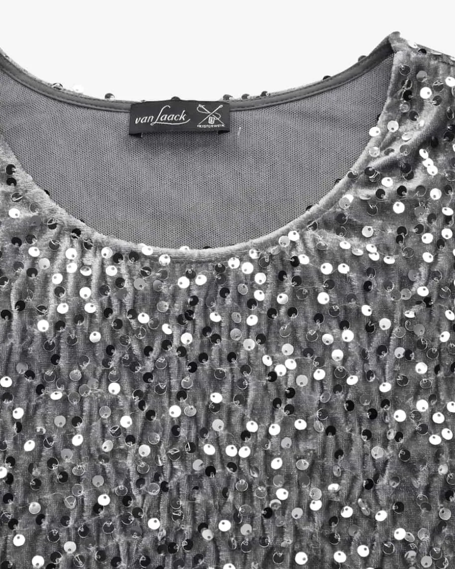Jorina Pailletten-Samtblusenshirt