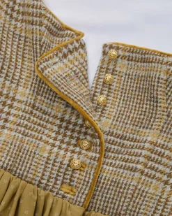 Kathi Tweed Midi-Dirndl mit Seidenschürze