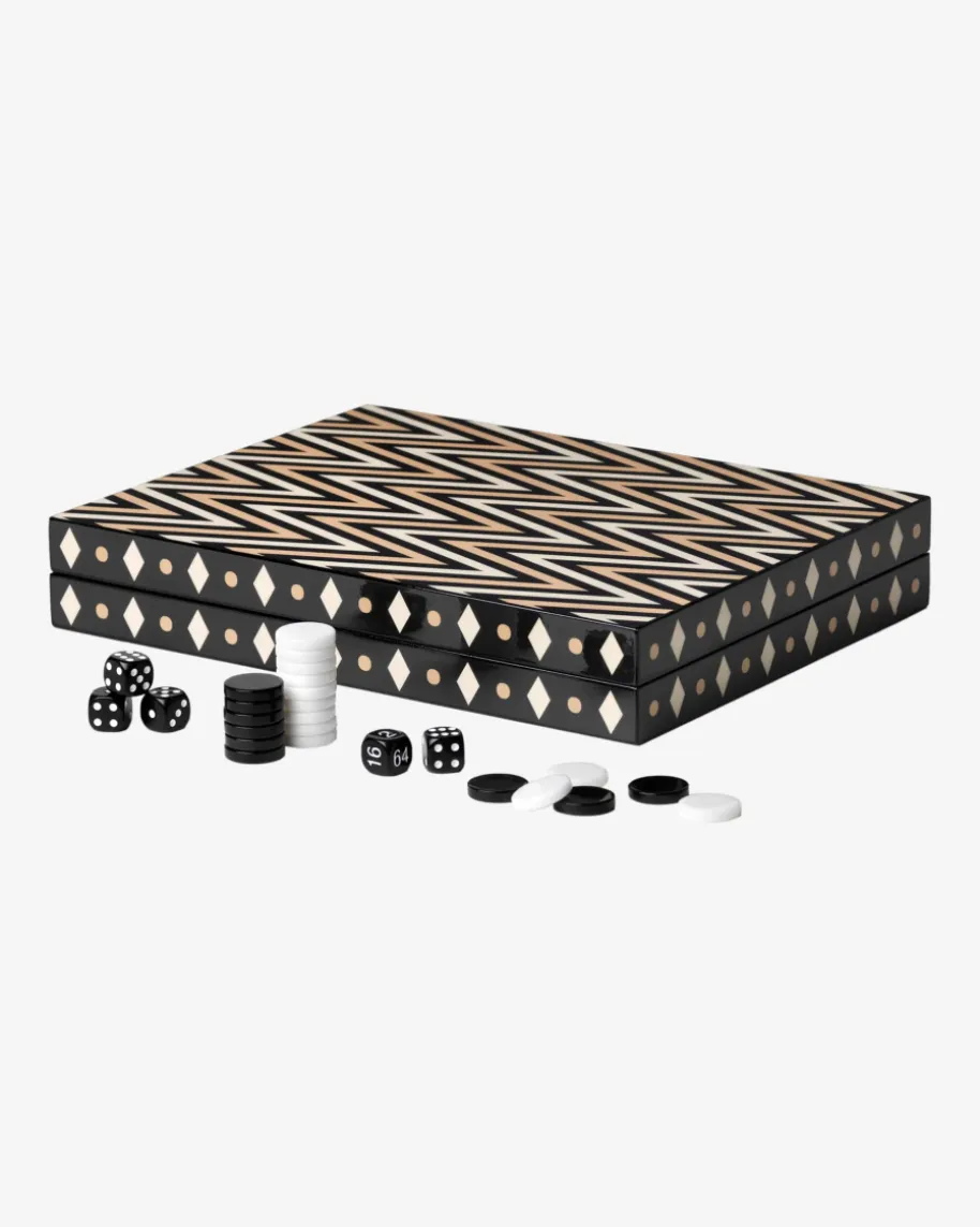 Lacquered Backgammon-Spiel
