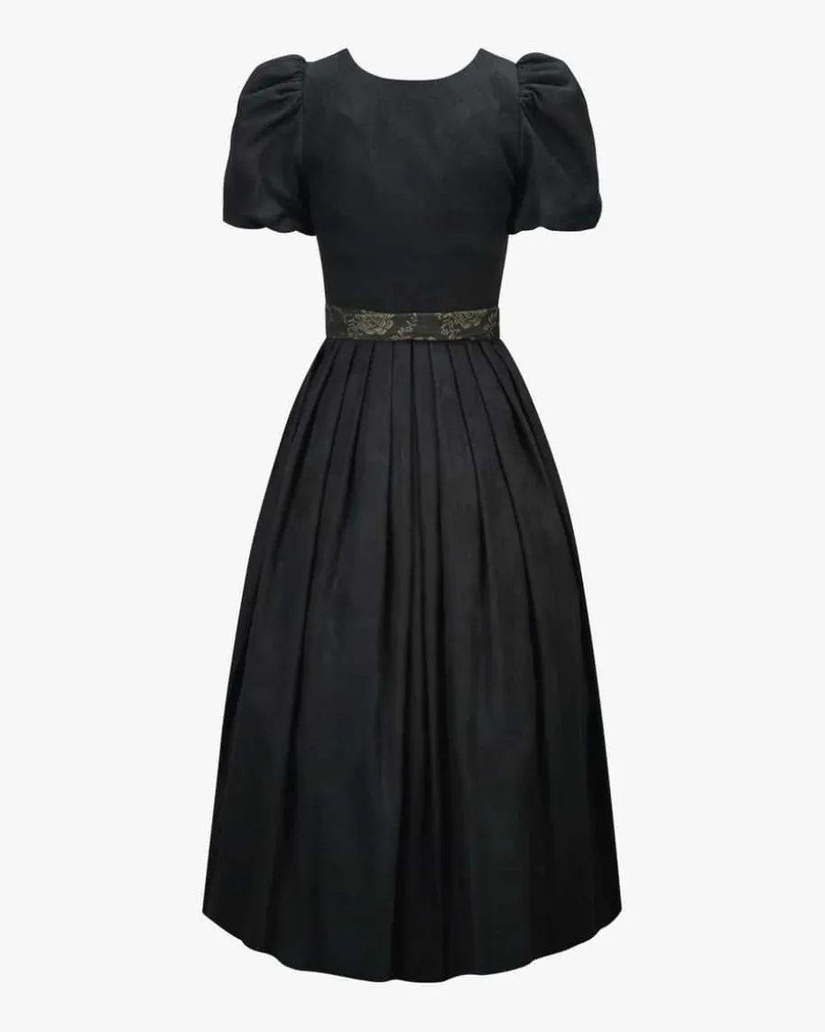 Laura Leinen-Schurwoll-Dirndl lang mit Schürze