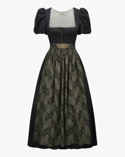 Laura Leinen-Schurwoll-Dirndl lang mit Schürze