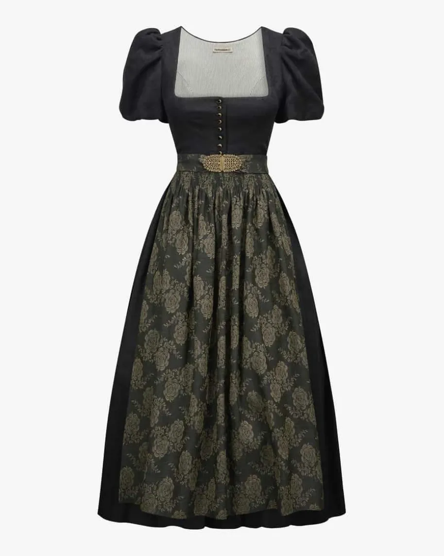 Laura Leinen-Schurwoll-Dirndl lang mit Schürze
