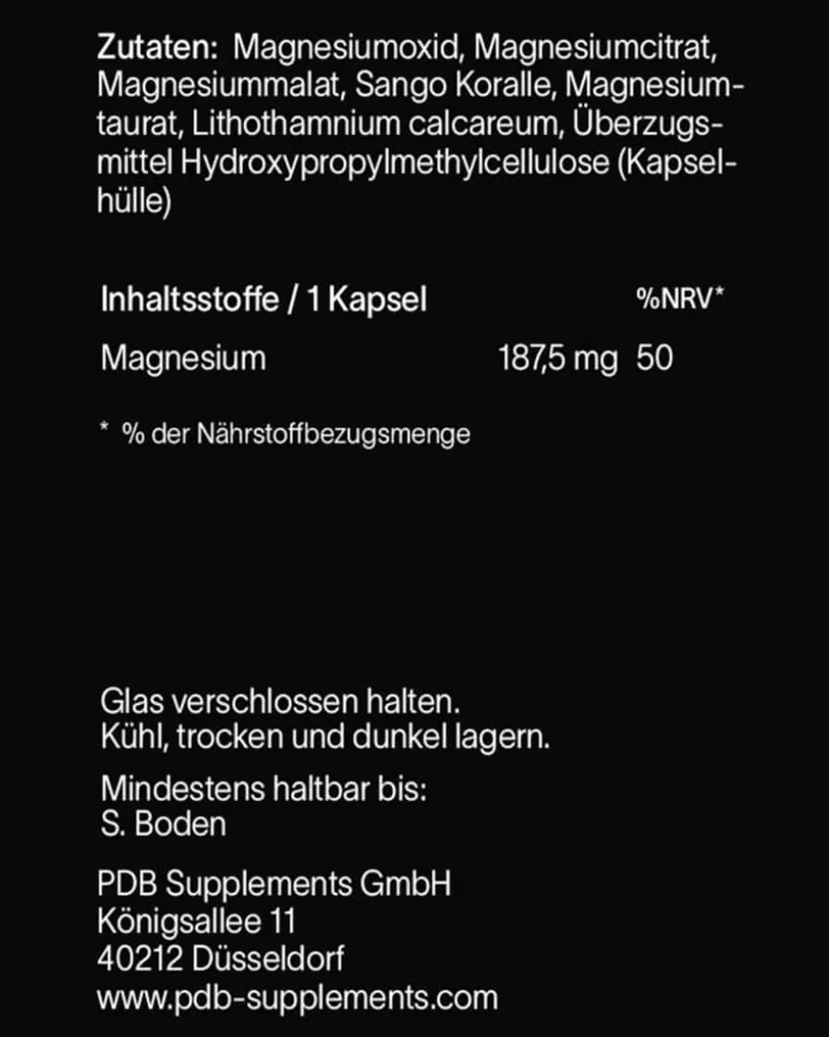 Magnesium Komplex Nahrungsergänzungsmittel