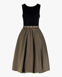 Midi-Dirndl mit Seidenschürze