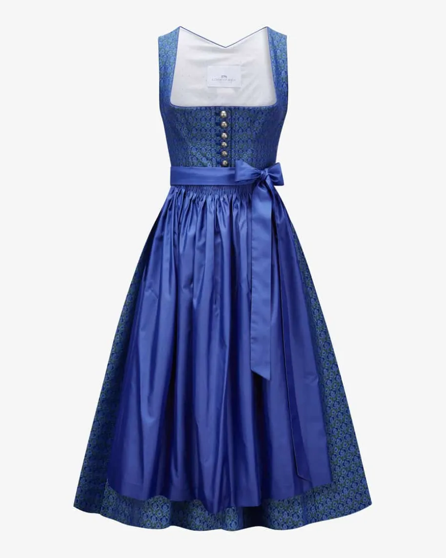 Midi-Dirndl mit Seidenschürze