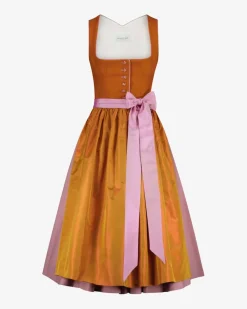 Midi-Dirndl mit Seidenschürze