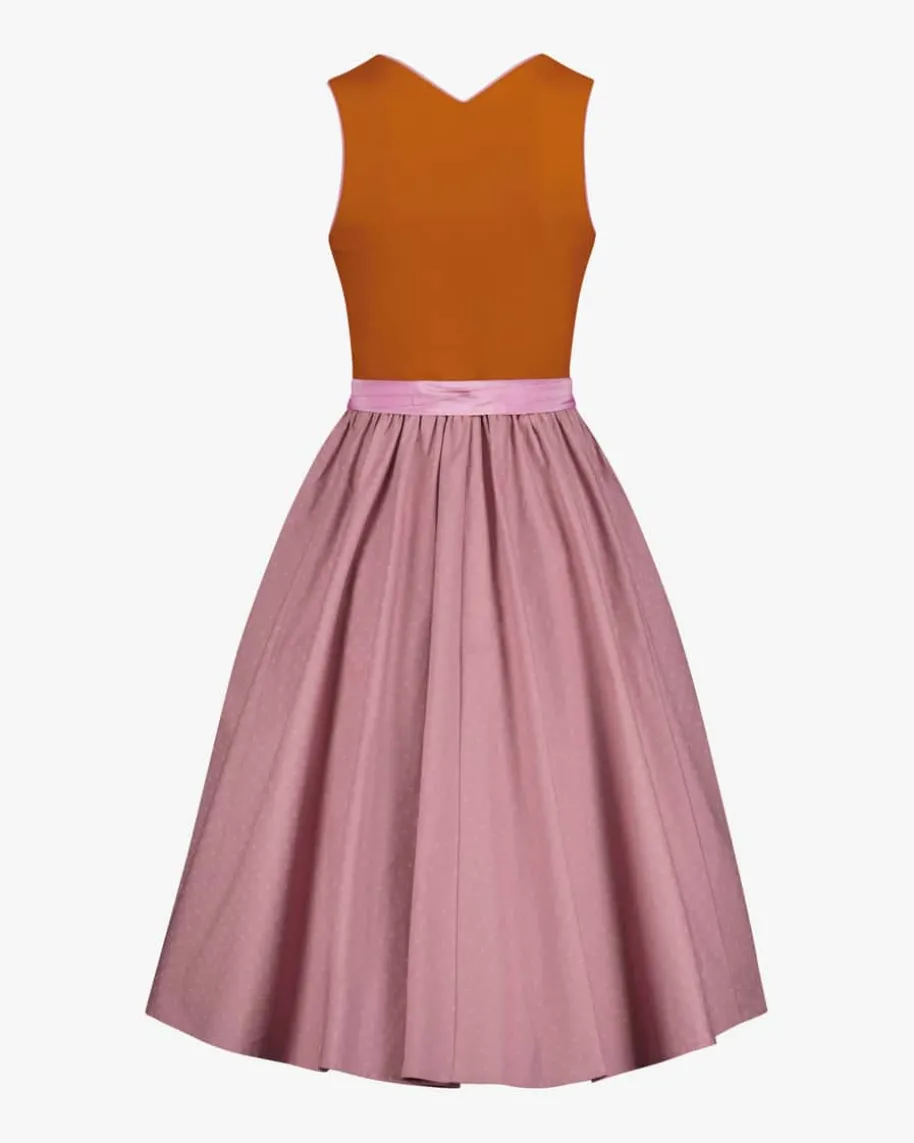 Midi-Dirndl mit Seidenschürze