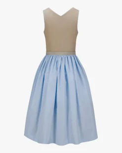 Midi-Dirndl mit Seidenschürze