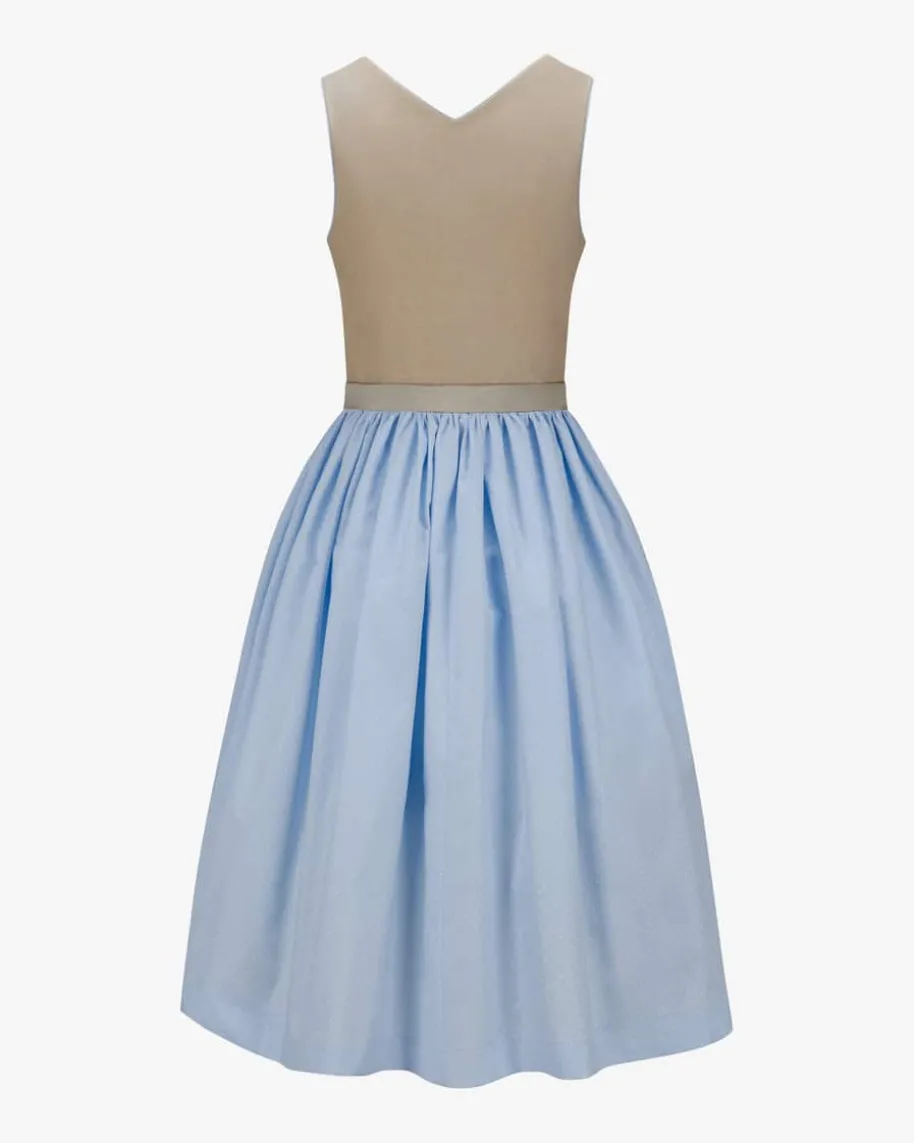 Midi-Dirndl mit Seidenschürze