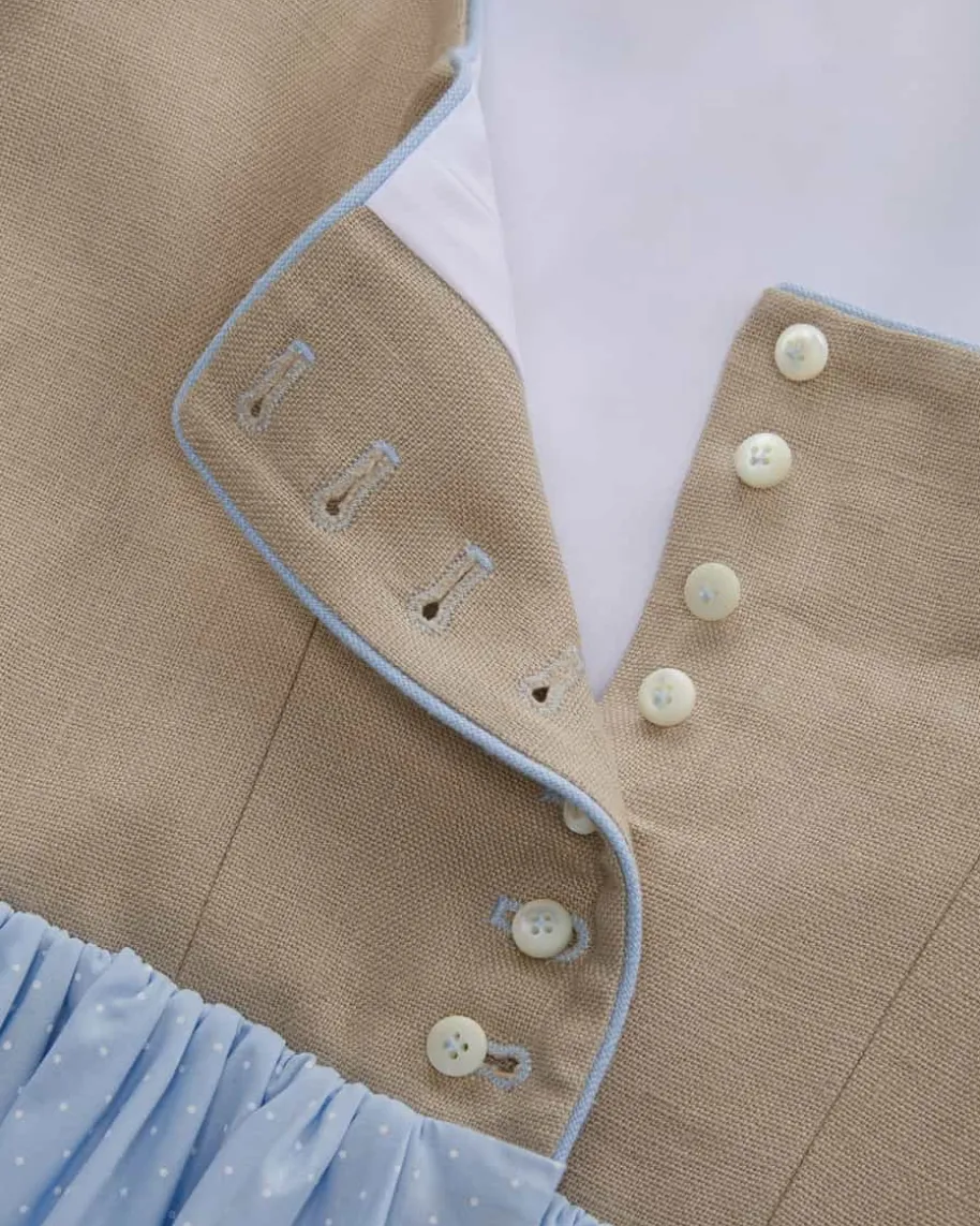 Midi-Dirndl mit Seidenschürze