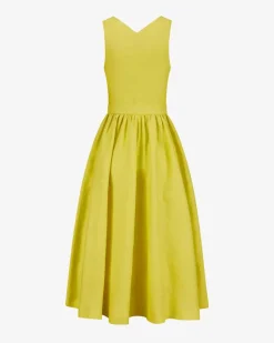 Midi-Leinendirndl mit Leinenschürze