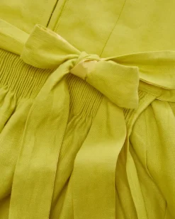 Midi-Leinendirndl mit Leinenschürze