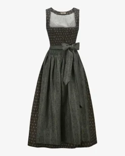 Monika Dirndl lang mit Leinen-Schürze