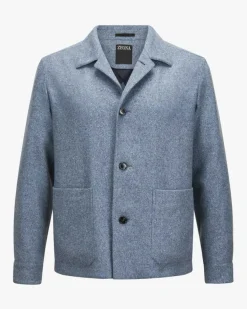 Overshirt aus Cashmere und Seide