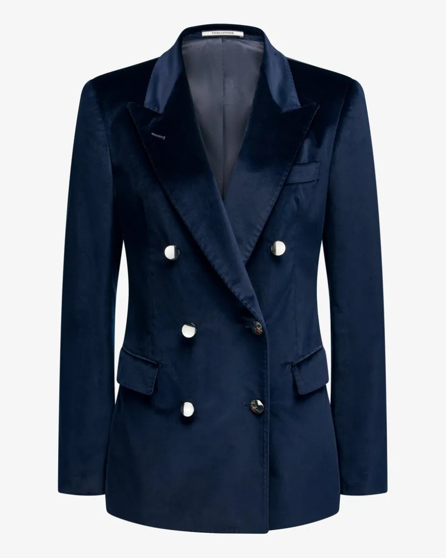 Parigi Doppelreiher-Samtblazer aus Baumwolle