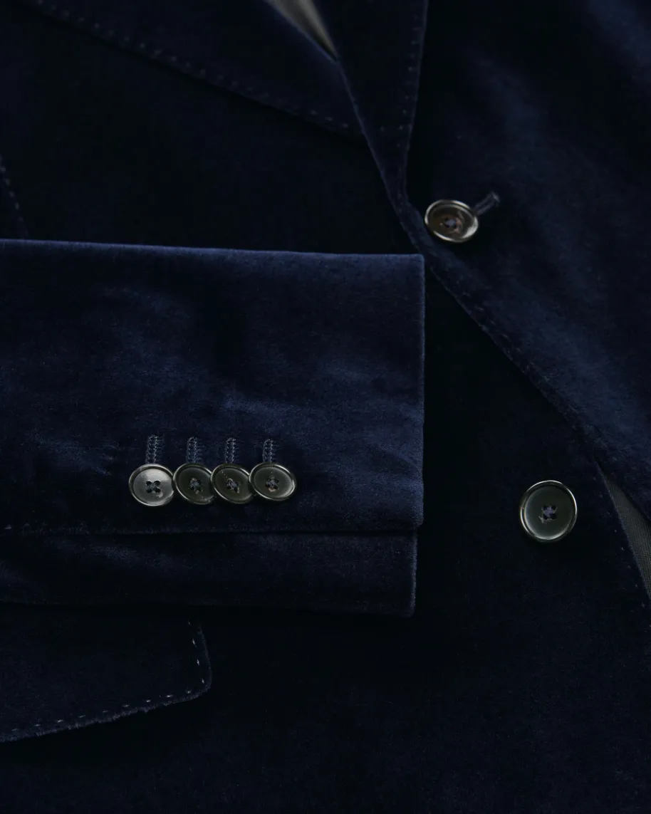 Safir Samt-Sakko Regular Fit aus Baumwolle