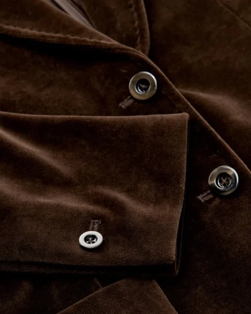Samtblazer Slim Fit aus Baumwoll-Mix