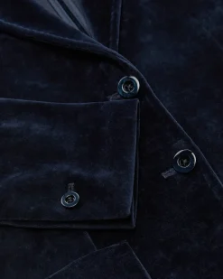 Samtblazer Slim Fit aus Baumwoll-Mix