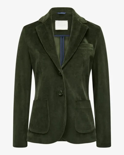 Samtblazer Slim Fit aus Baumwoll-Mix