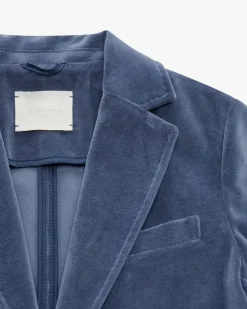 Samtblazer Slim Fit aus Baumwoll-Mix