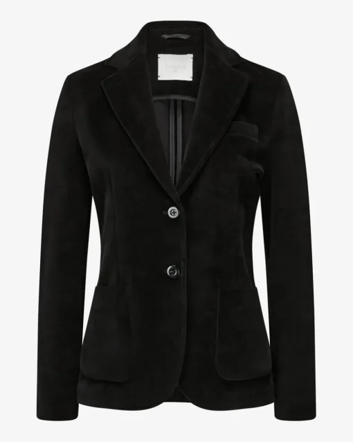 Samtblazer Slim Fit aus Baumwoll-Mix