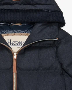 Seiden-Cashmere-Daunenmantel