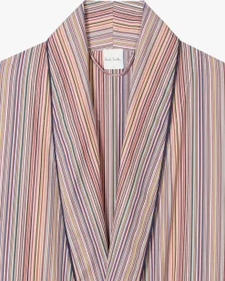 Signature Stripe Bademantel