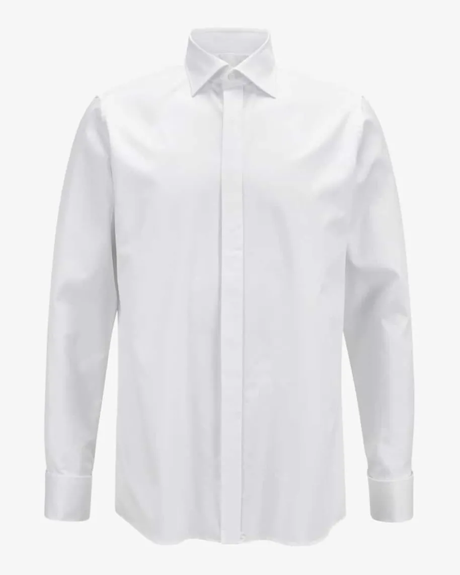 Smokinghemd Fitted Body Flatfront extra langer Arm