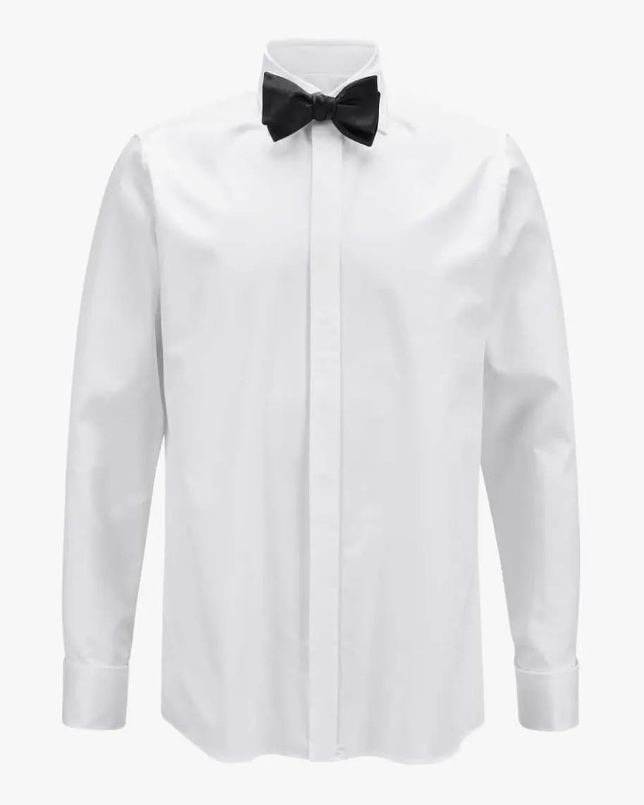 Smokinghemd Fitted Body Flatfront extra langer Arm