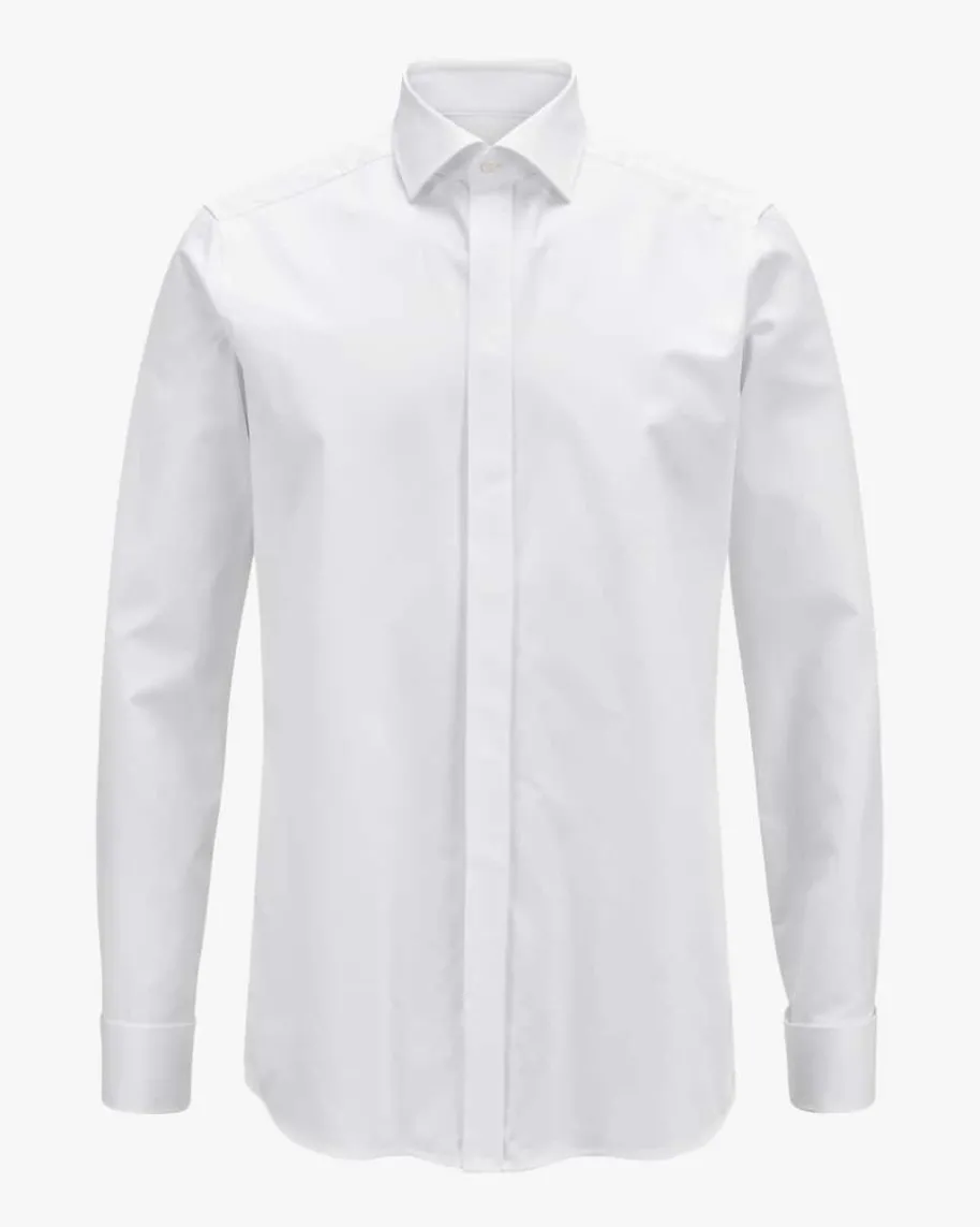 Smokinghemd Slim Fit Flat Front extra langer Arm